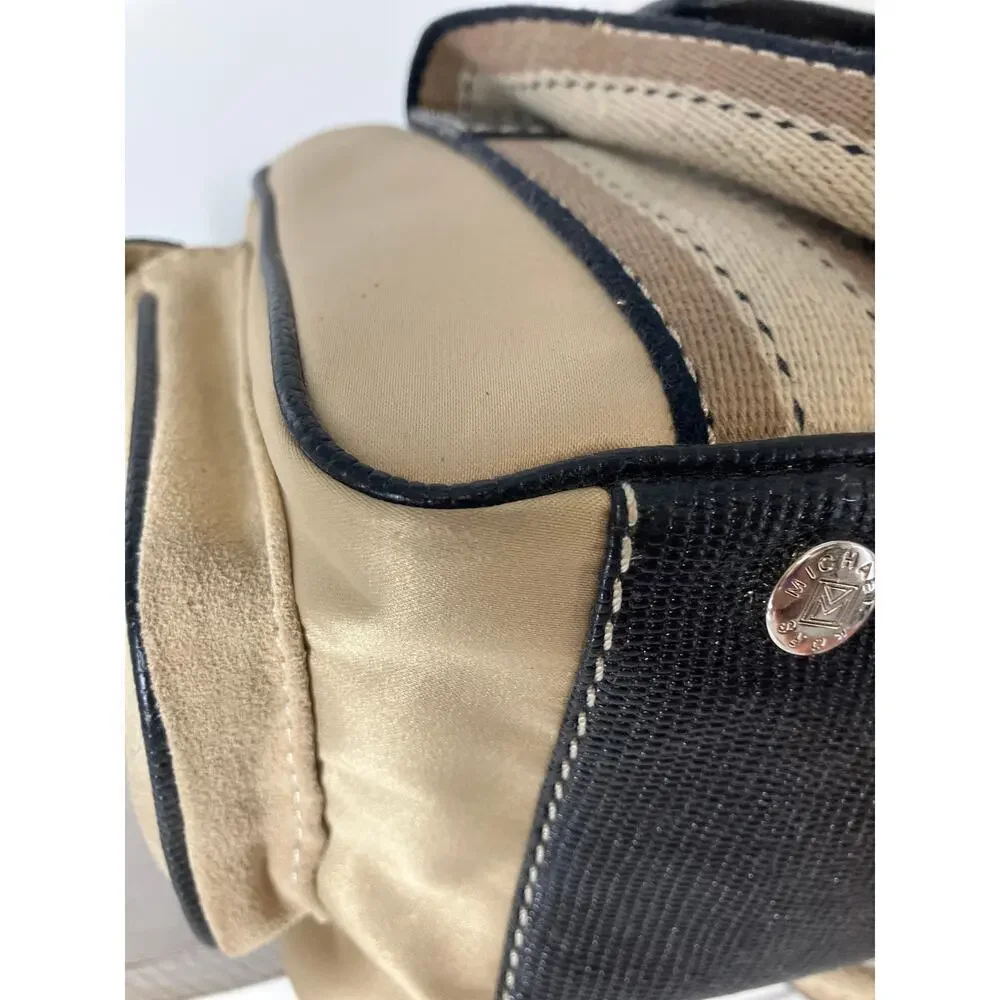 MICHAEL KORS SATIN, CANVAS STRIPED BLINGED MAKEUP DUFFLE BAG - Picture 11 of 16